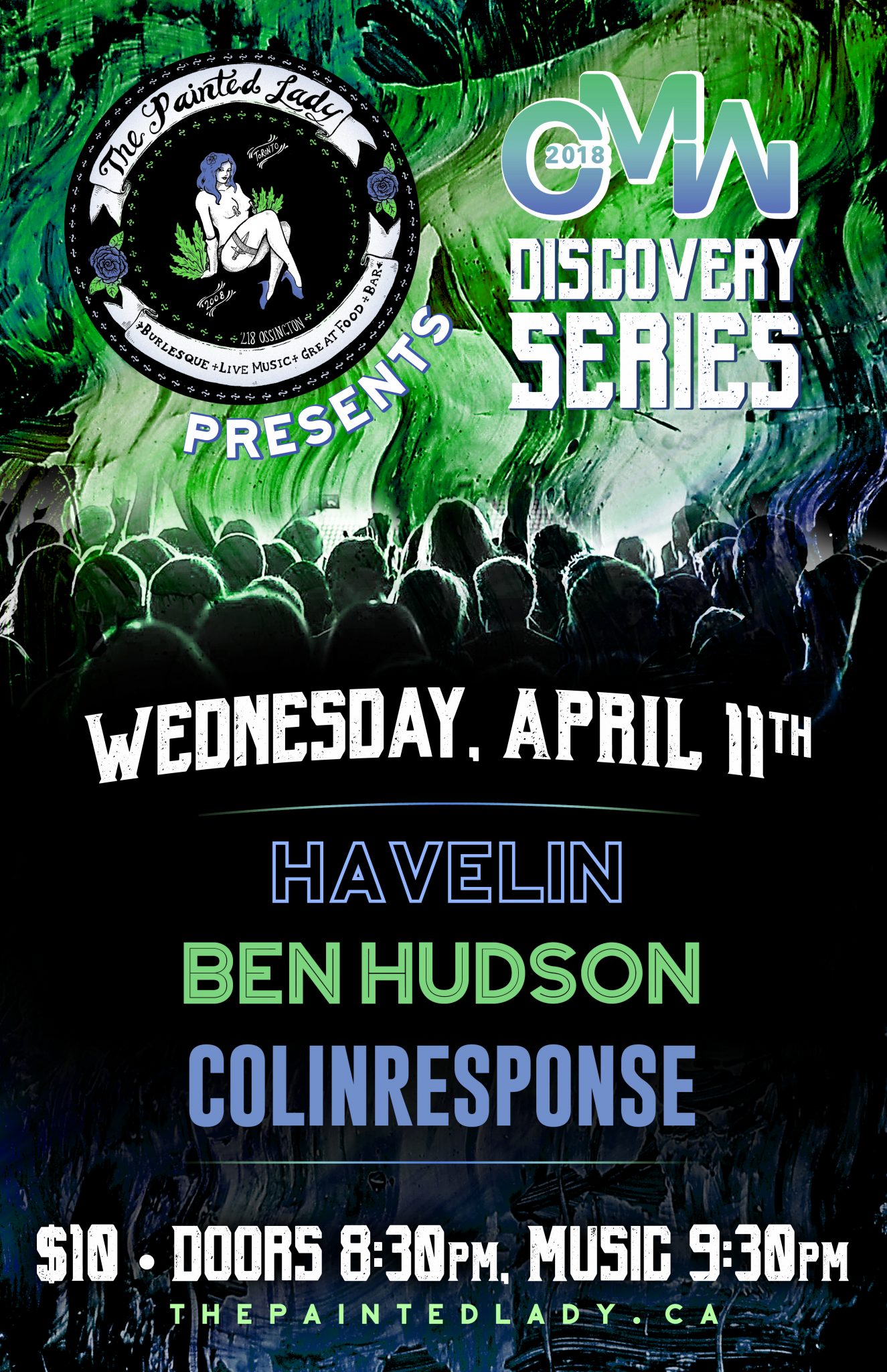 CMW Discovery Series 2018 ~ SHOWCASE NIGHT 3 ~ HAVELIN // BEN HUDSON // COLINRESPONSE ~ April 11th, 8:30pm