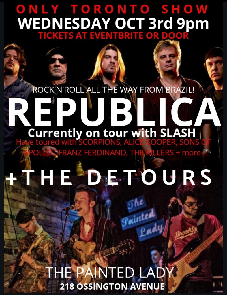 REPUBLICA (Hard Rock from Brazil!) with The Detours